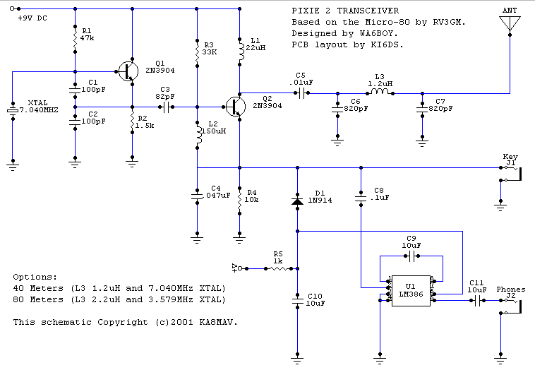Circuit diagram of Pixie 2